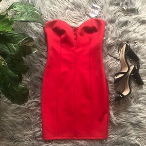NWT Red Strapless Sweetheart Neck Bodycon